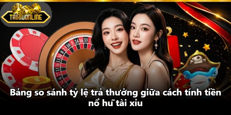 Bảng so sánh tỷ lệ trả thưởng giữa cách tính tiền nổ hũ tài xỉu
